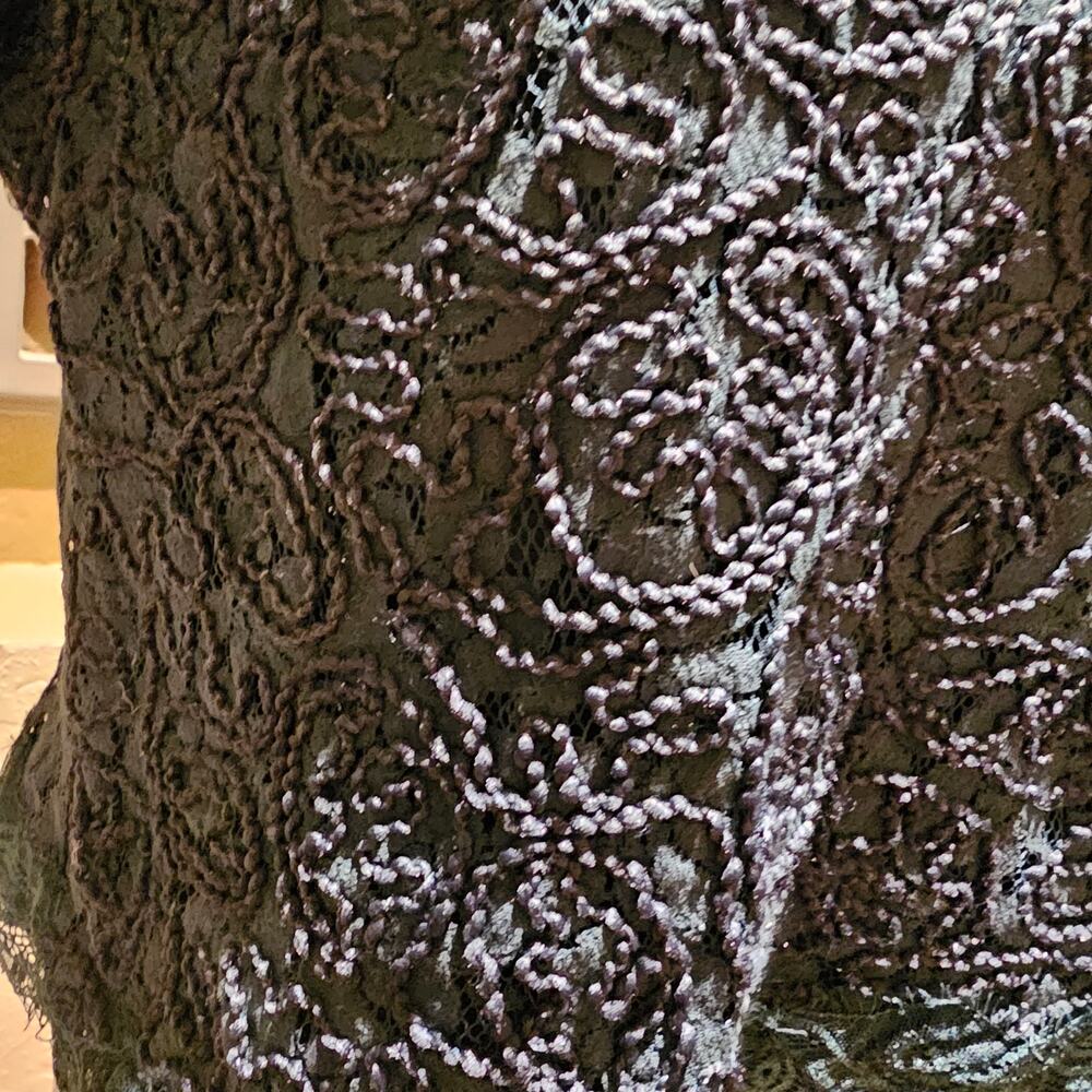 Adiva Womens L Forrest Green Lace Top Cottagecore Romantic Feminine Garden Y2K - Picture 16 of 16